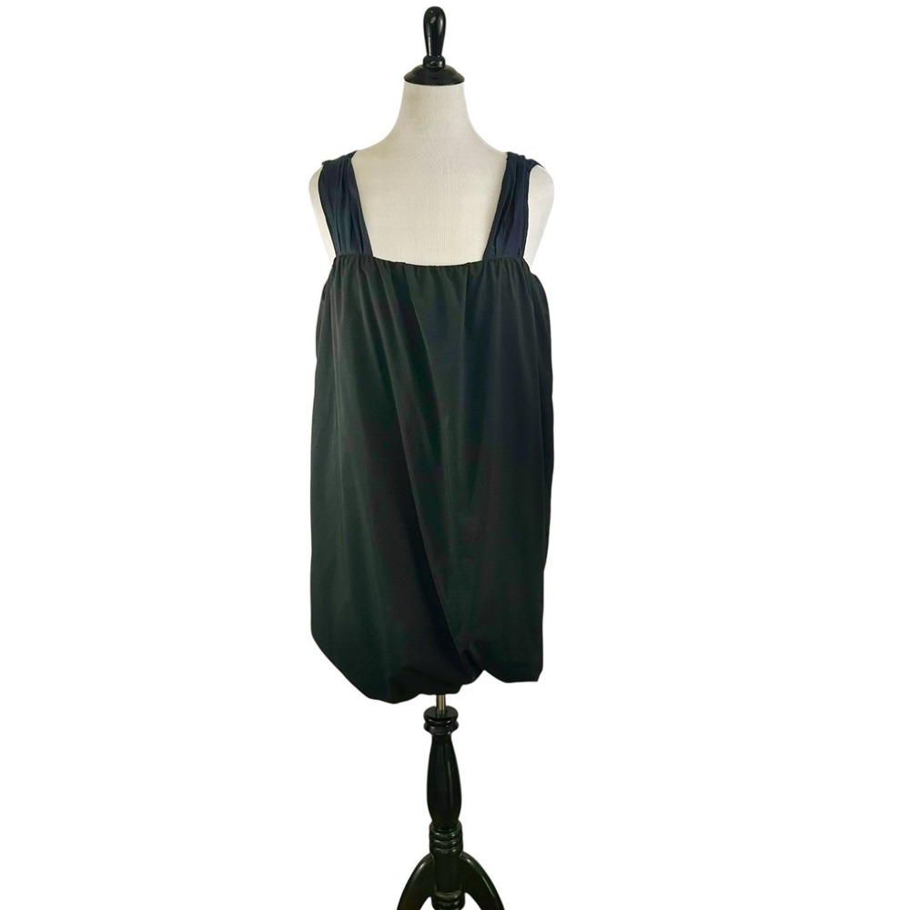 GAP Bubble DRESS 12 Black Navy Blue Sleeveless Y2K Blouson Retro Twee Casual 90s